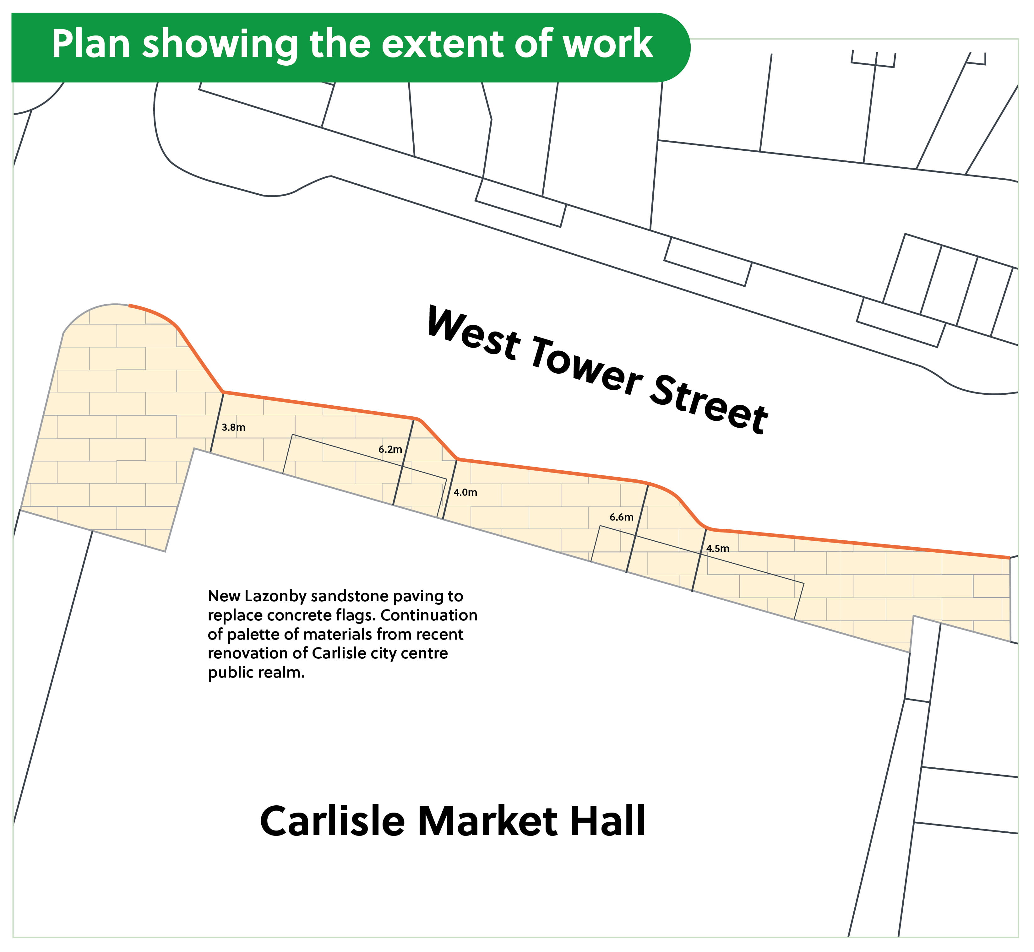 Plans showing the extent of work at Market Hall bus hub