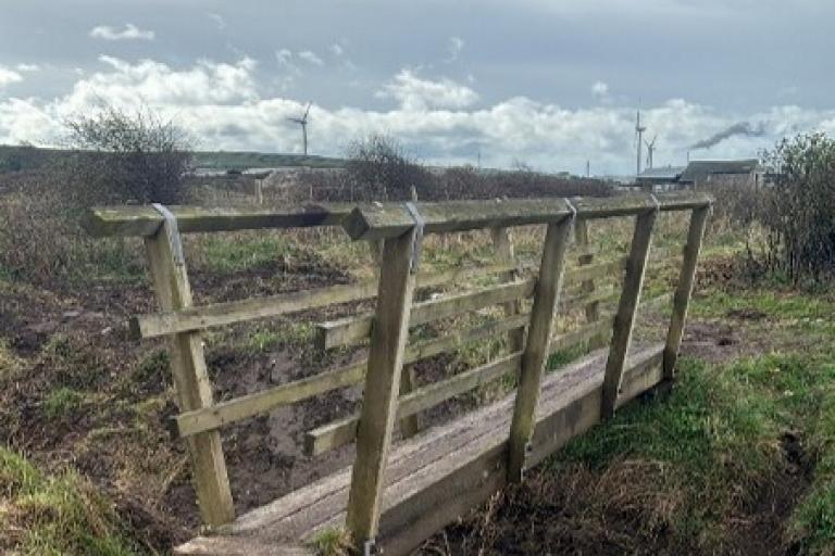 image of bridge before installation of new footbridges