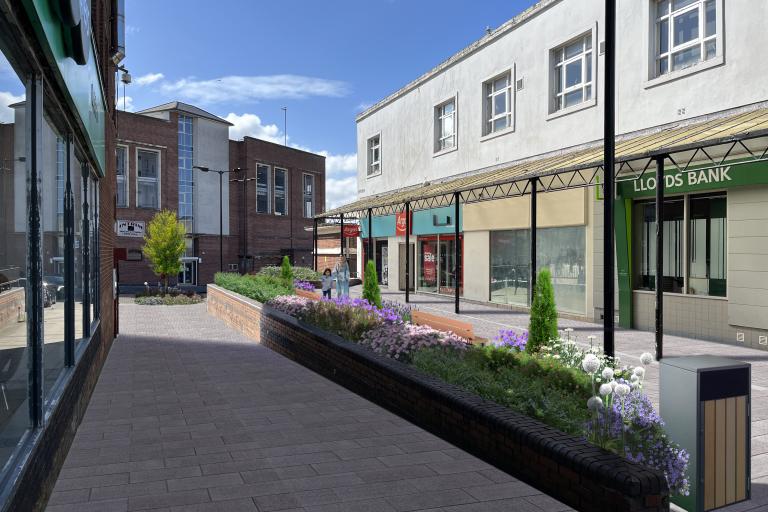 Artist impression of Town Centre Public Realm and Connectivity Project