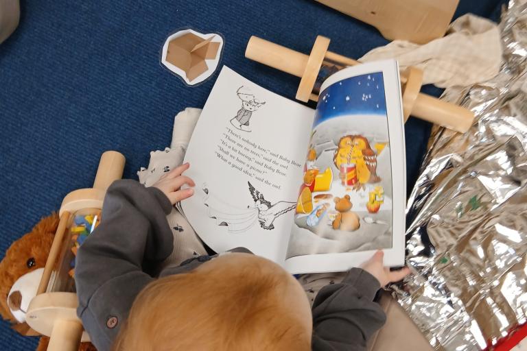 Child looking at a picture book