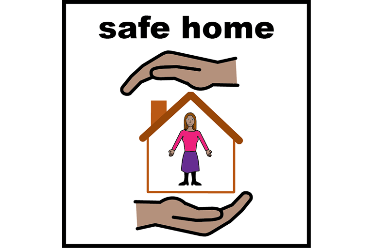 A person inside their house feeling safe and secure