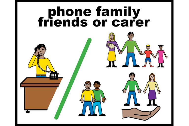 A person phoning their friends or family