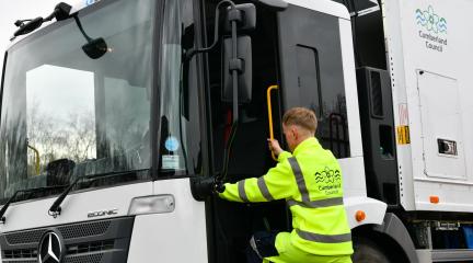 Allerdale waste staff and waste truck