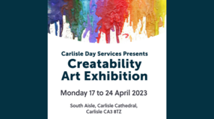 Image with the words "Createability Art Exhibition"