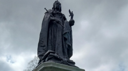 restored Victoria monument in Victoria Park