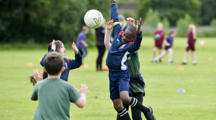 Children competing at the Cumbria School Games