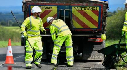 Men working on road