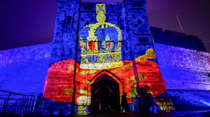 Carlisle Castle lit for Light District event