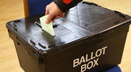 Ballot box during an election