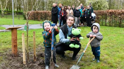 Care Experienced Ambassador Chloe Morely plants tree for Positivitrees
