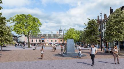Artist impression of how Market Square and Greenmarket will look when the work is completed