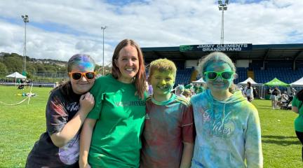 Colour run participants at Whitehaven's Health and Wellbeing Festival