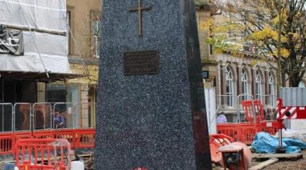 The war memorial has been relocated