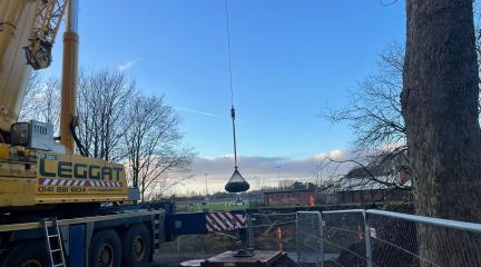 Crane at Sheepmount Bridge