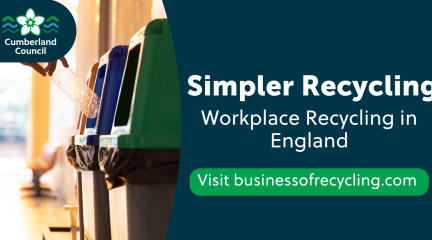 Text reads: Simpler Recycling - Workplace recycling in England
