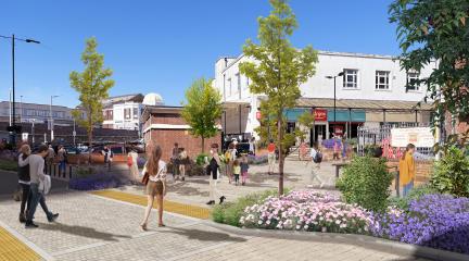 Artist impression of public realm area