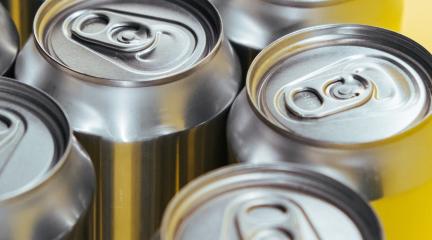 unopened, unbranded drinks cans