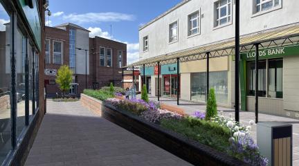 Artist impression of Town Centre Public Realm and Connectivity Project