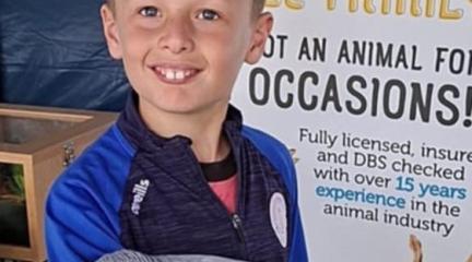 Boy with parrot at Whitehaven Wellbeing Festival