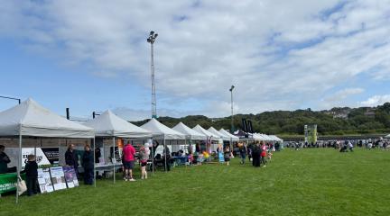Stalls at the Whitehaven Wellbeing Festival