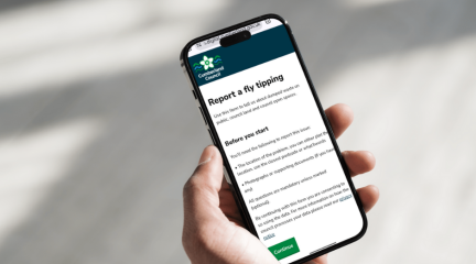 Person on a mobile filling in an online report it form 