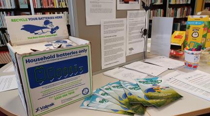 Recycle batteries here