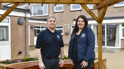 Eskdale Care Home - Cllr Lisa Hinton and Nick Hewetson-Jones (home manager) 