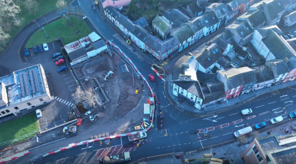 drone image of Workington Gateway Project 
