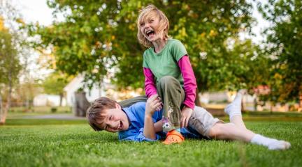children playing together outdoors