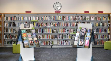 inside of library showing books
