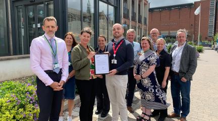 Members of the Cumberland Community Safety Partnership with Angela Denison of ASB Help