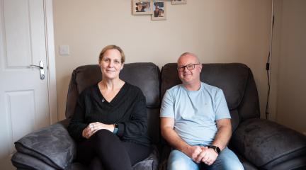 Foster carers Stacy & Michael at home