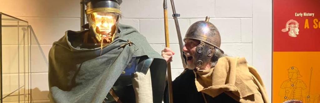 Beacon Museum staff member in Roman costume