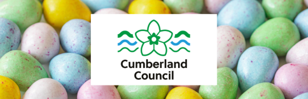 Easter egg image with Cumberland logo