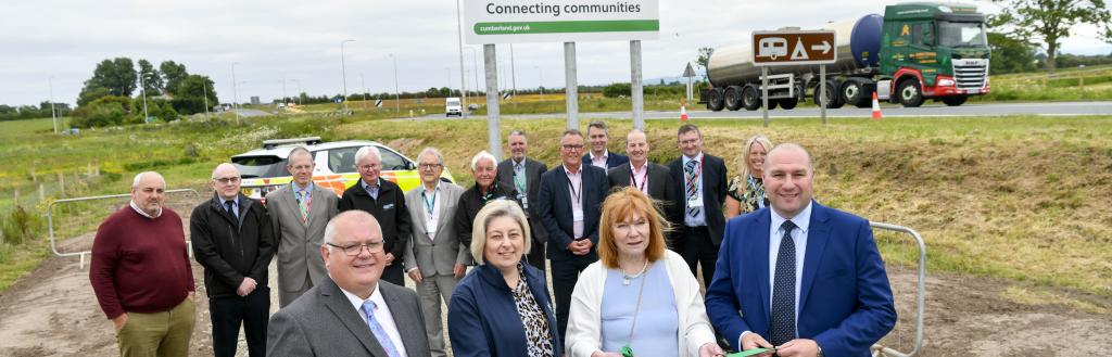 Ribbon cutting to mark the construction work beginning on Carlisle Southern Link Road.jpg