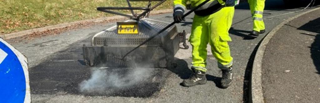 Workmen fixing roads