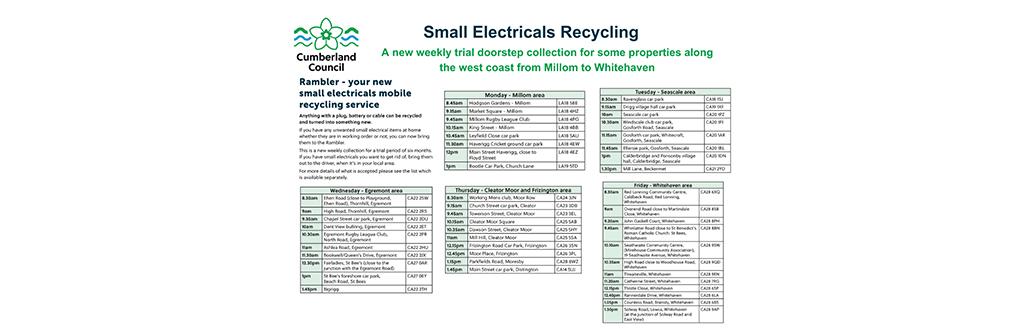 Electrical Recycling Schedule