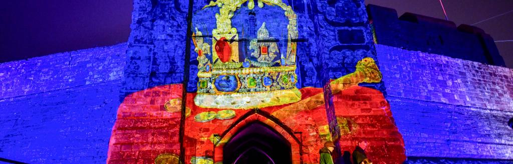 Carlisle Castle lit for Light District event