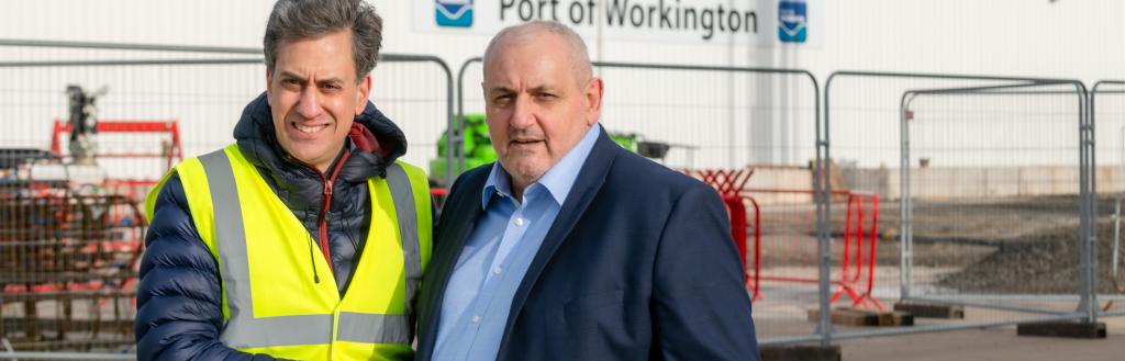 Cllr Mark Fryer along with The Rt Hon Ed Miliband, Shadow Secretary of State for Energy Security and Net Zero