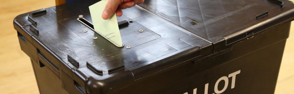 Ballot box during an election