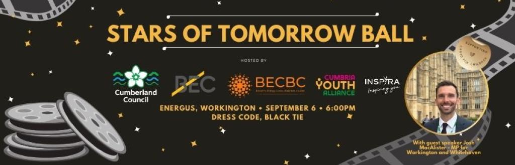Stars of Tomorrow Ball with sponsor logos