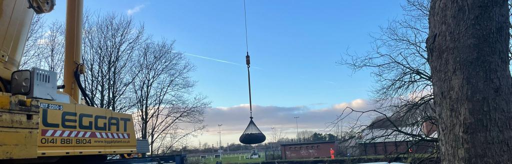 Crane at Sheepmount Bridge