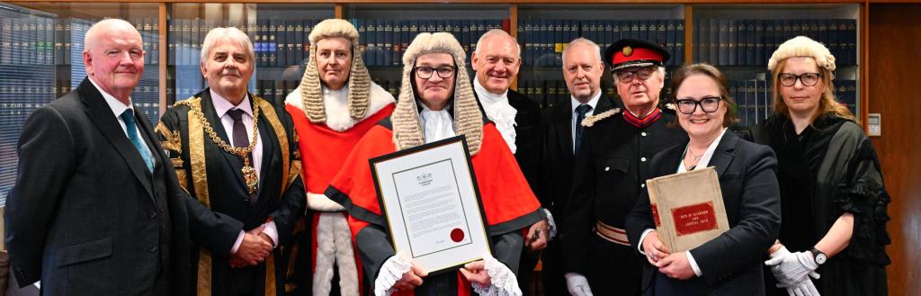 Judge Nicholas Barker with other dignitaries and council officials