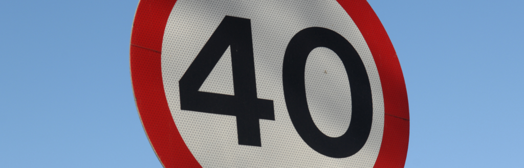 40mph speed limit sign