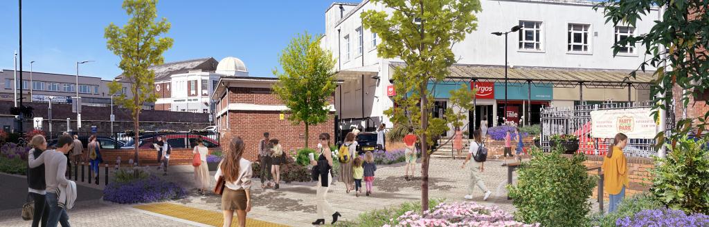 Artist impression of public realm area