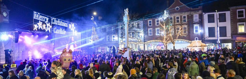 Crowd at Carlisle Christmas Light Switch On