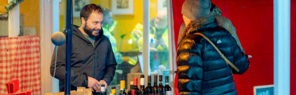 cockermouth businesses like fermento in market place spilled out on the streets to join the fun