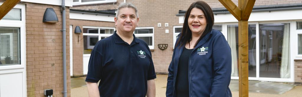 Eskdale Care Home - Cllr Lisa Hinton and Nick Hewetson-Jones (home manager) 
