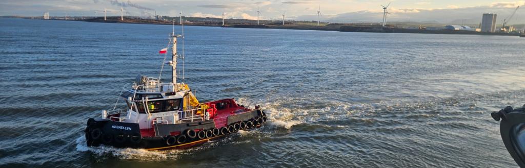 Pilot vessel Helvellyn out on the water at the Port of Workington