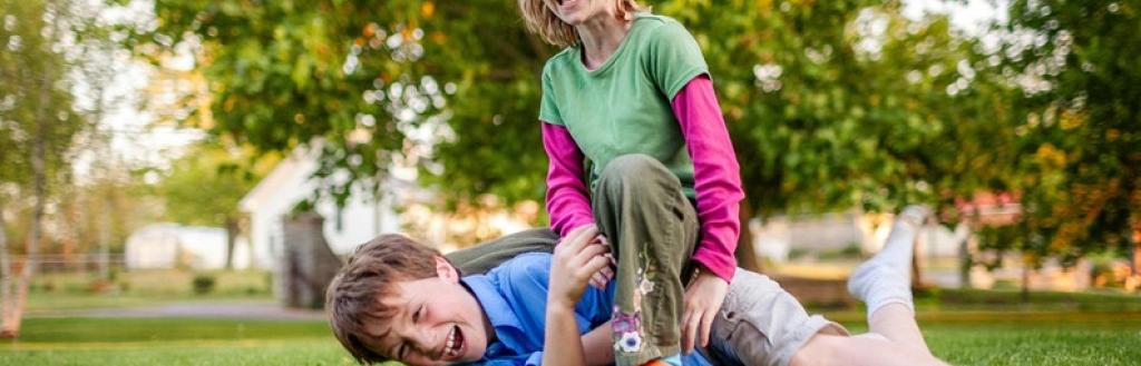 children playing together outdoors